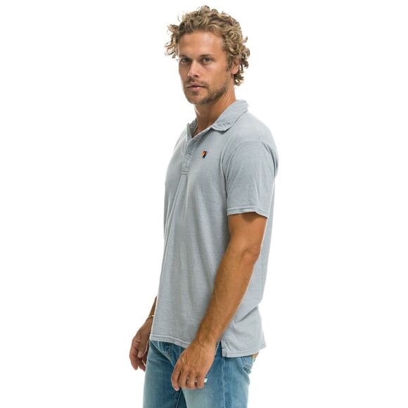 Aviator Nation Polo Shirt Small Light Grey Tri-Blend Soft Vintage Look - Picture 5 of 14